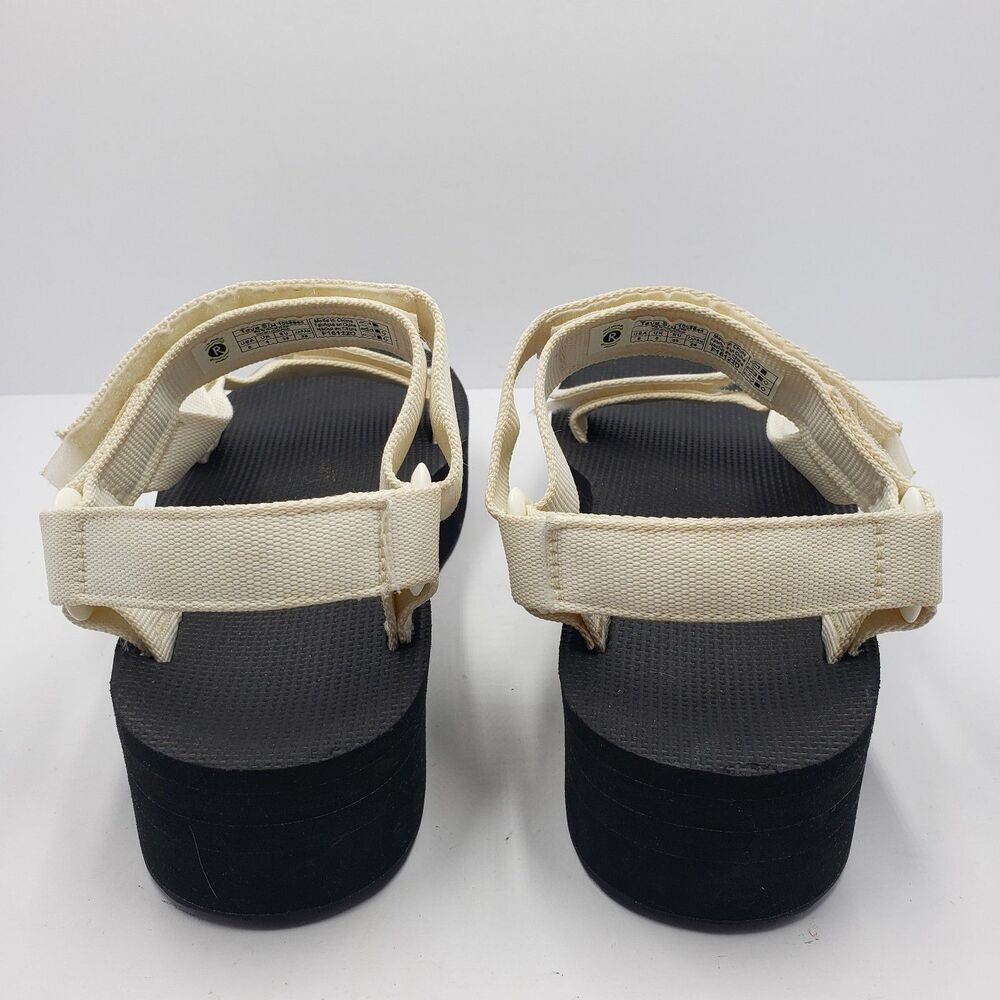 Teva Midform Universal Platform Sandals Womens 8 White Black Strappy Retro - Picture 7 of 14
